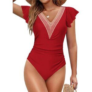 One Piece Red Swimsuit